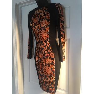 Tangerine Embellished Midi Dress